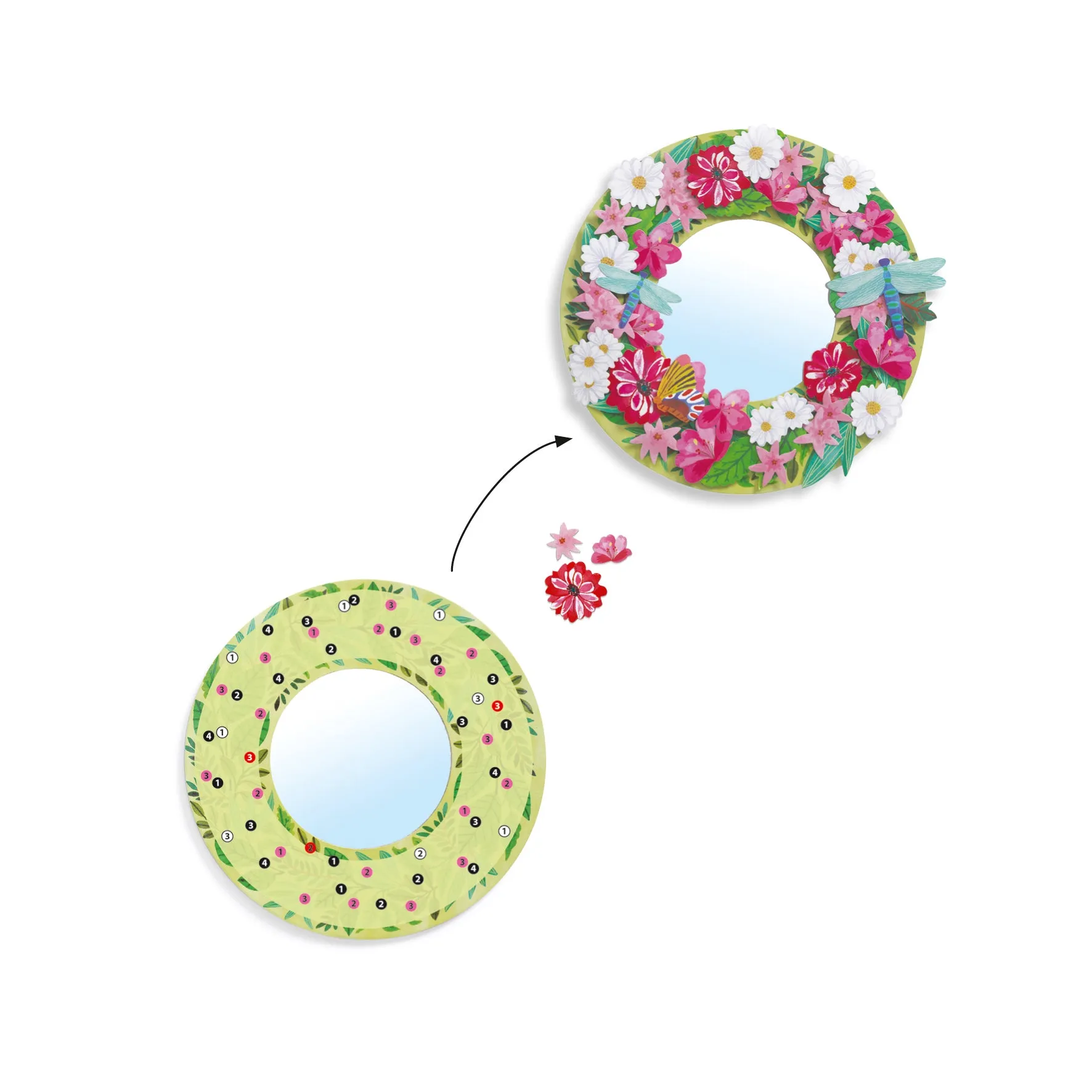 DIY Pretty Flower Mirrors