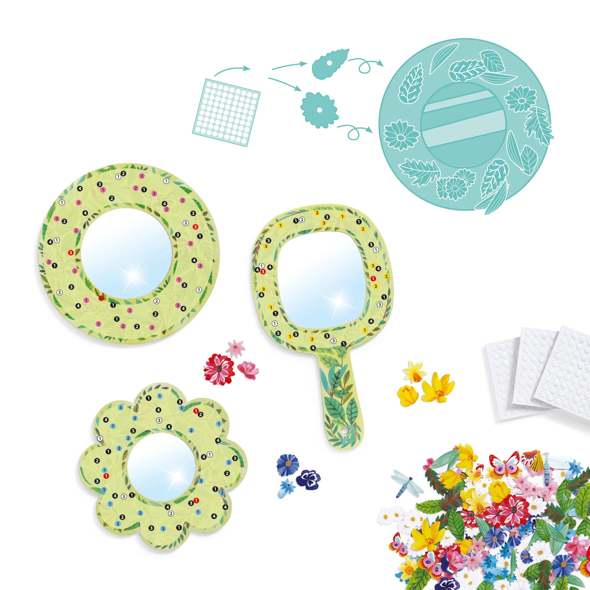 DIY Pretty Flower Mirrors