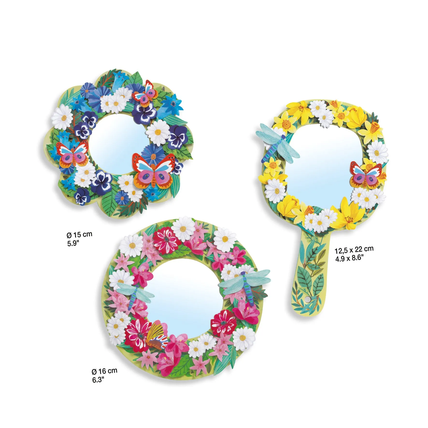 DIY Pretty Flower Mirrors