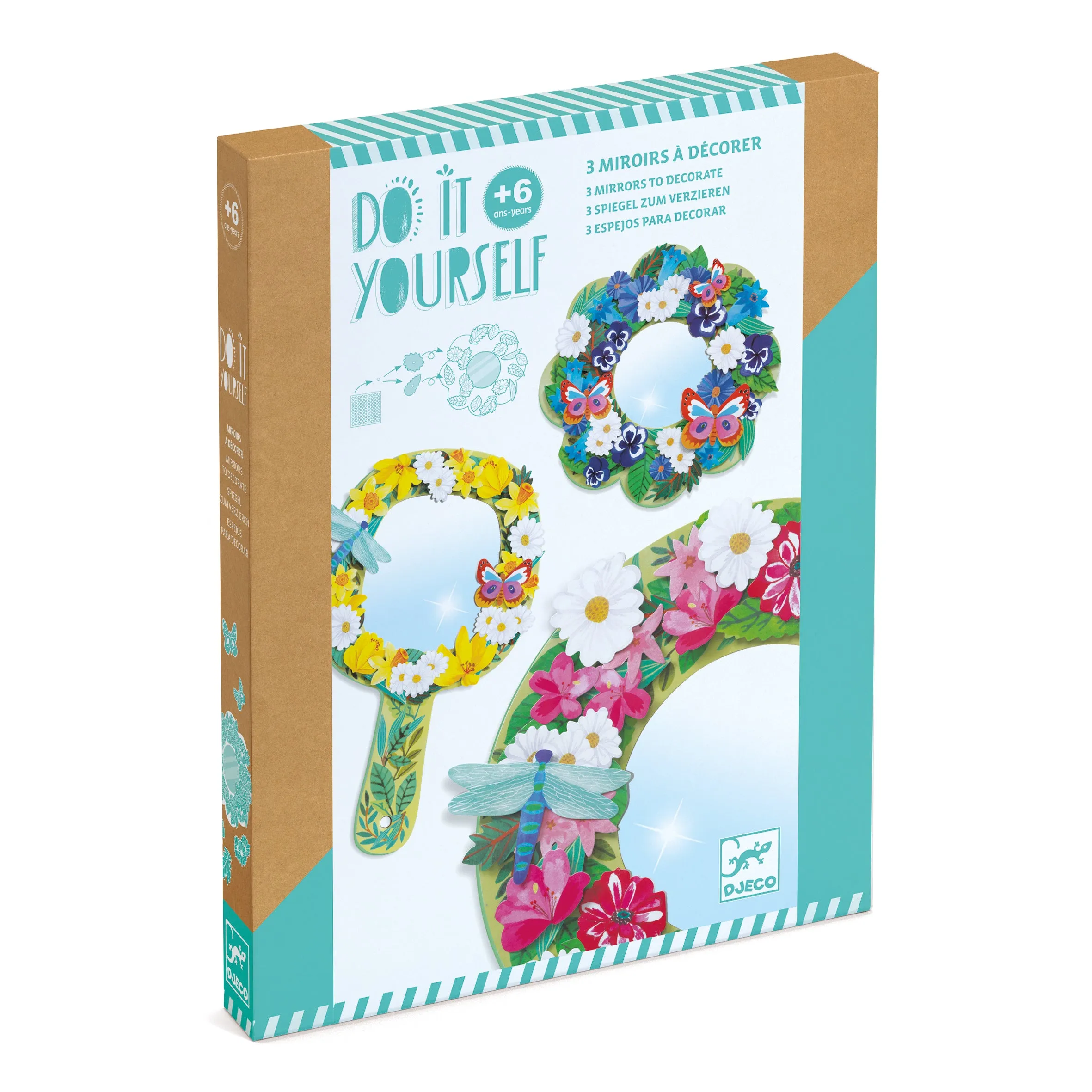 DIY Pretty Flower Mirrors