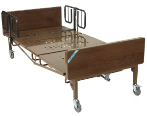 Drive Medical 15302bv-1hr Full Electric Heavy Duty Bariatric Hospital Bed, with 1 Set of T Rails