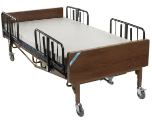Drive Medical 15302bv-pkg Full Electric Heavy Duty Bariatric Hospital Bed, with Mattress and 1 Set of T Rails