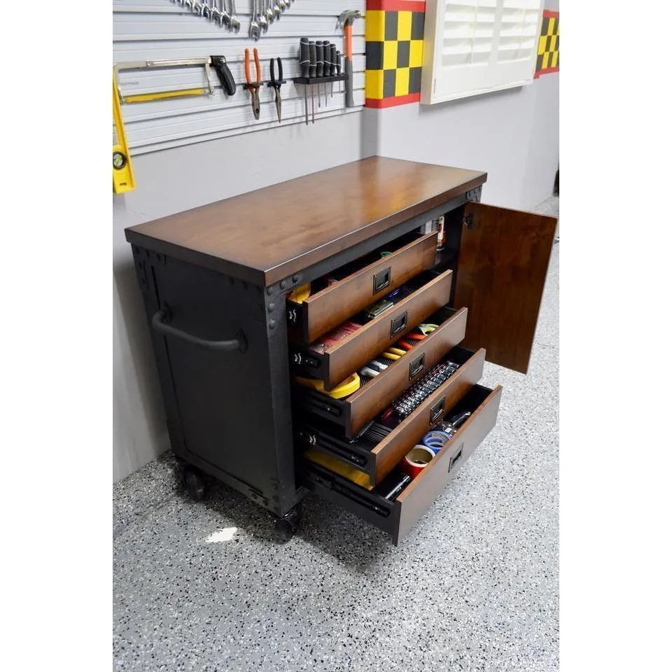 Duramax 48 in. 5-Drawers Rolling Tool Chest with Wood Top