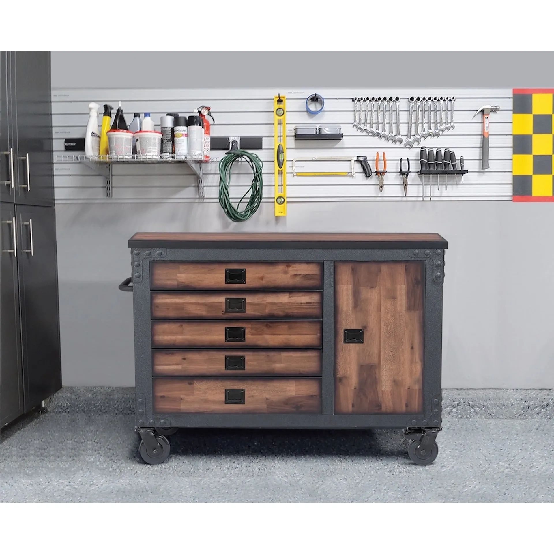 Duramax 48 in. 5-Drawers Rolling Tool Chest with Wood Top