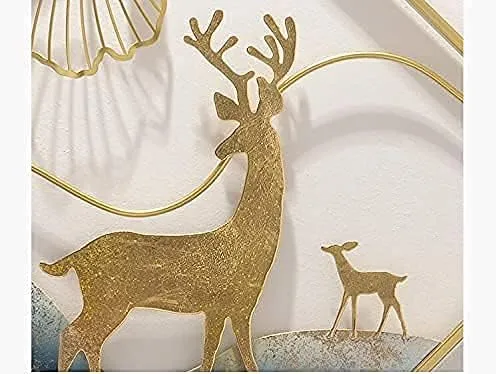Earwig Wall Mirror,Modern Wall Mirrors 3DMetal Ginkgo Leaf & Deer Design Decorative,Perfect for Living Room, Bedroom, Bathroom, or Entryway Wall Decor
