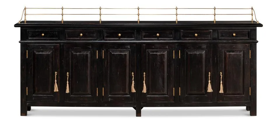 Ebony Olde English Long Sideboard
