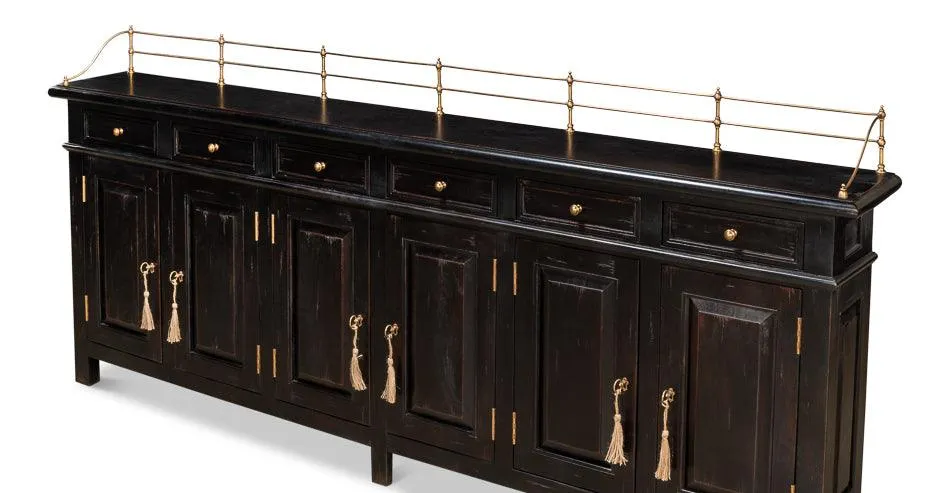 Ebony Olde English Long Sideboard