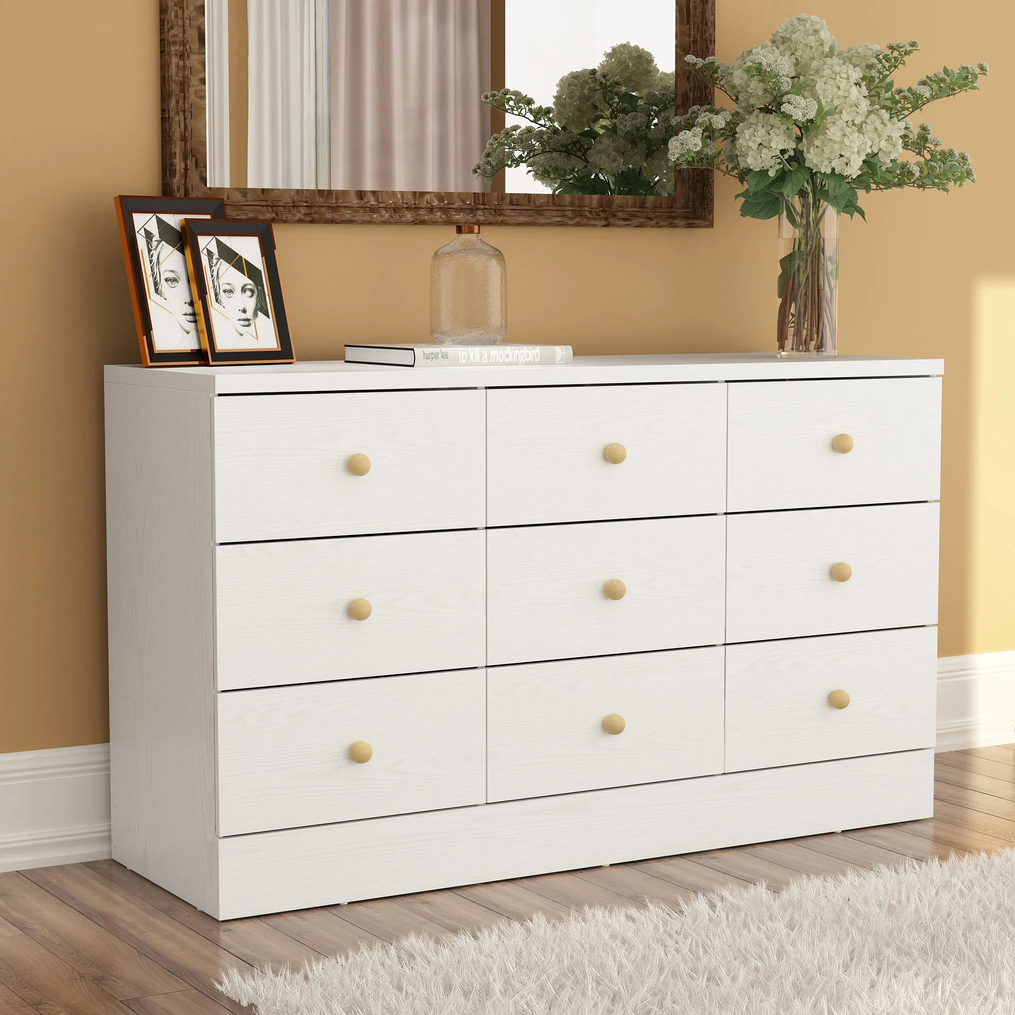 Elegant Closet System With 9 Drawers