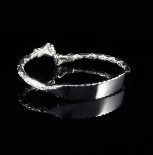 Engravable Extra Heavy Fist Bangle with Diamante Pattern