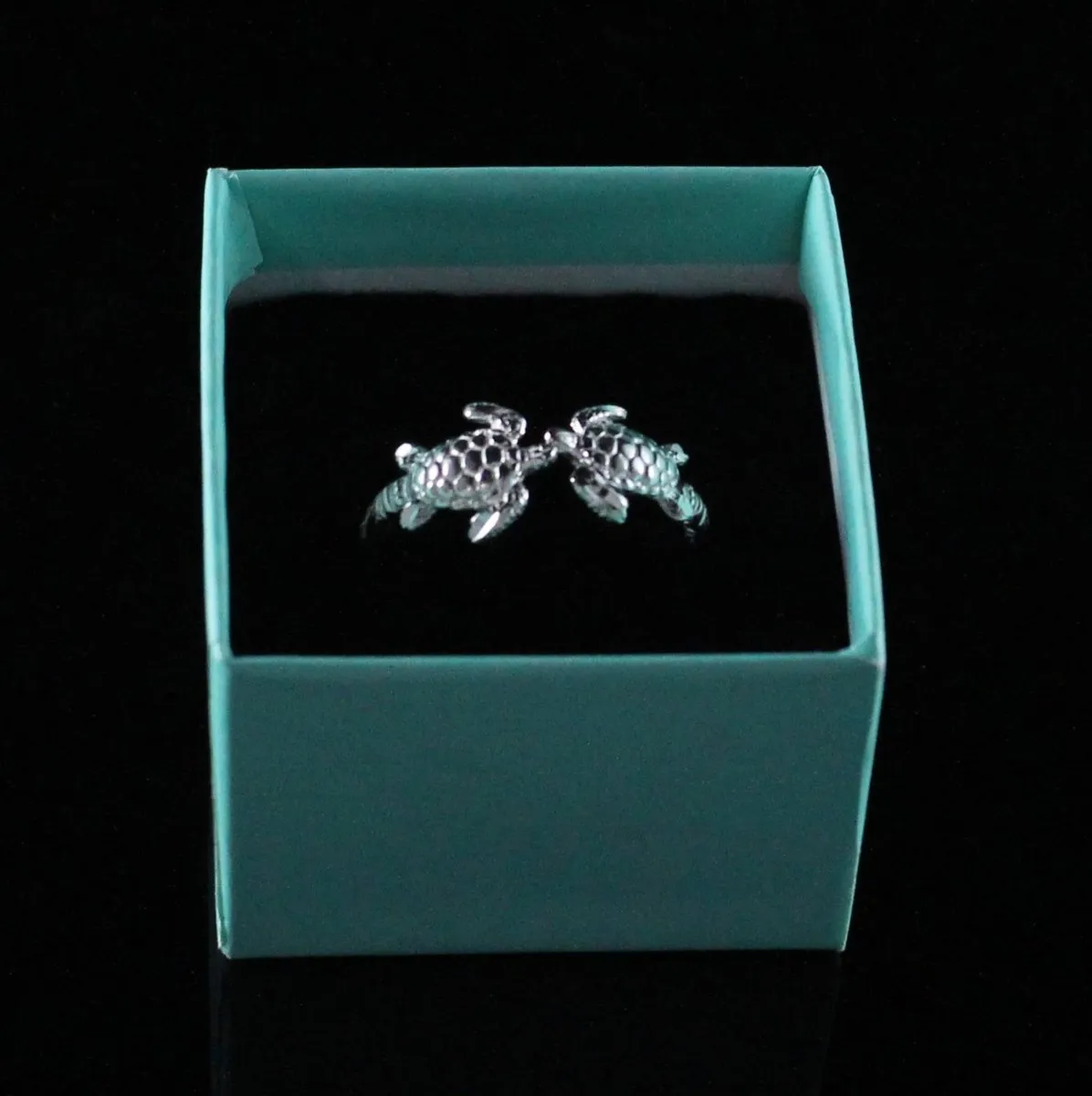 Extra Light Adjustable  Ring with Turtles