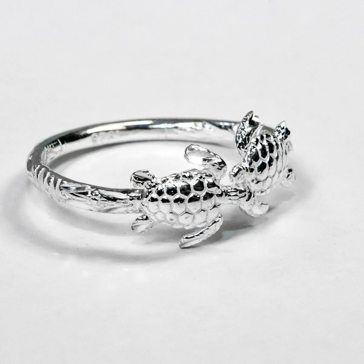 Extra Light Adjustable  Ring with Turtles