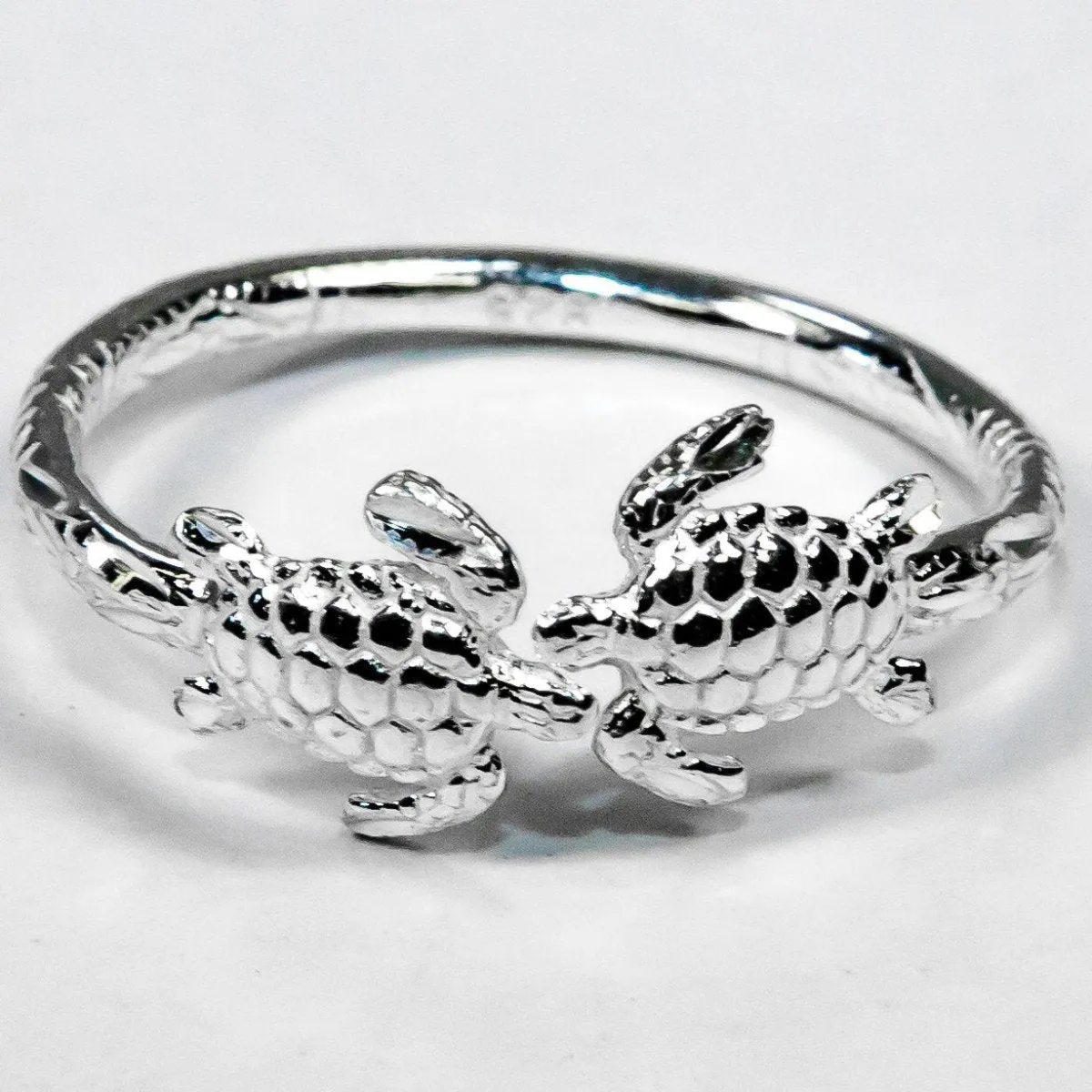 Extra Light Adjustable  Ring with Turtles