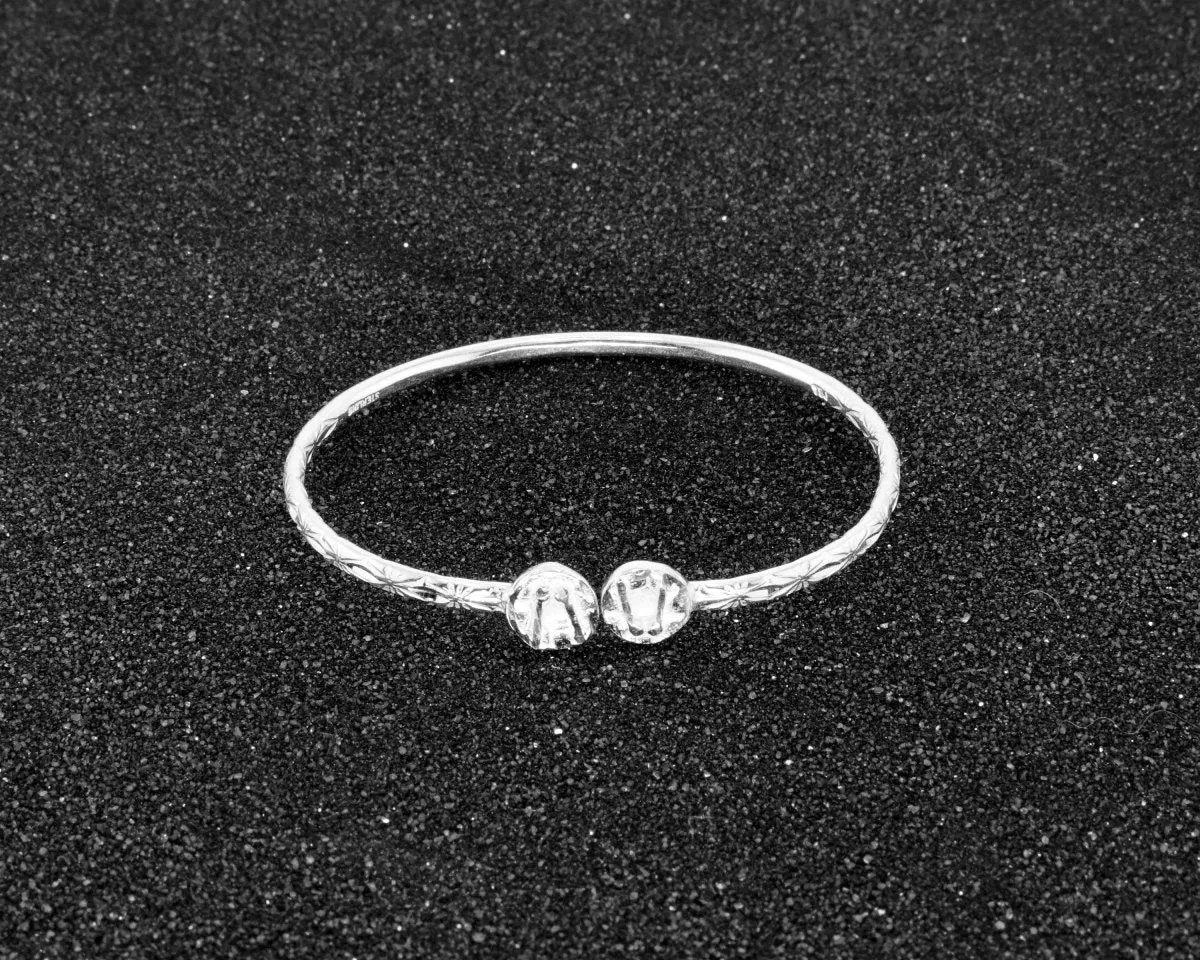 Extra Light Steel Pan Silver Bangle with Calypso Pattern