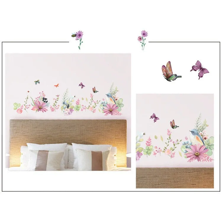 Flowers and Butterflies Wall Sticker