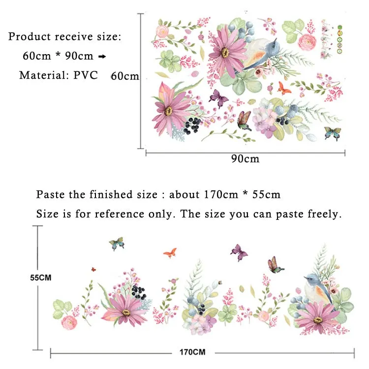 Flowers and Butterflies Wall Sticker