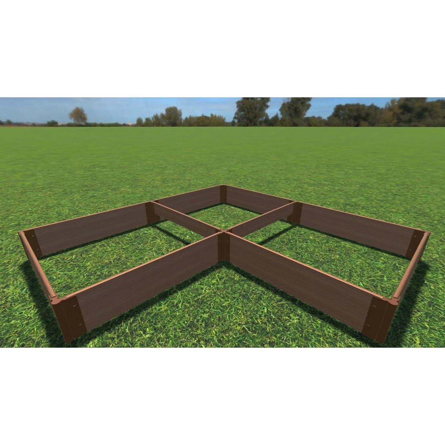 Frame It All | Tool-Free Arrowhead Straight Corner Raised Garden Bed 8' X 8' X 11" - Classic Sienna