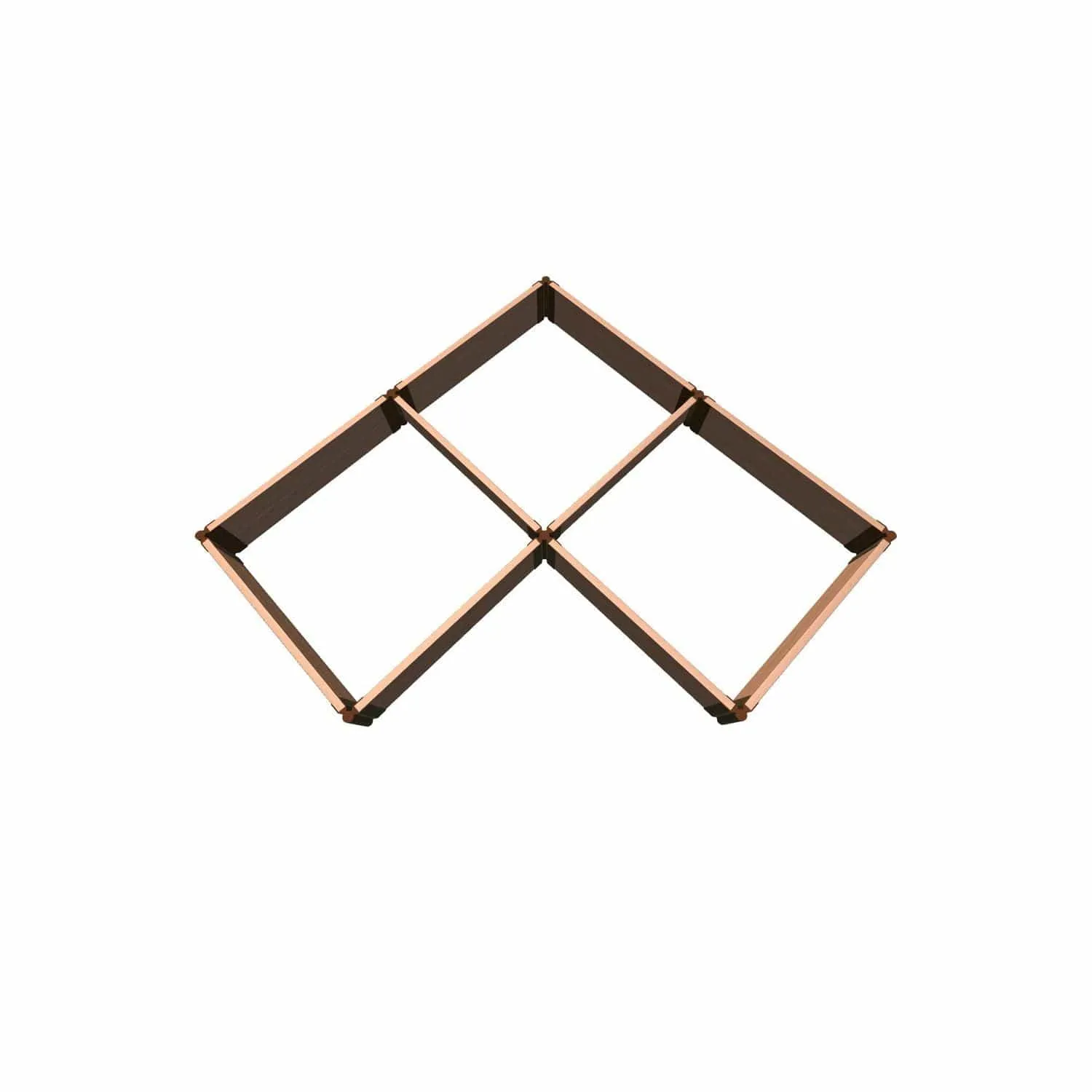 Frame It All | Tool-Free Arrowhead Straight Corner Raised Garden Bed 8' X 8' X 11" - Classic Sienna
