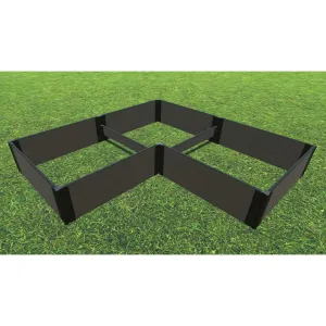 Frame It All | Tool-Free Arrowhead Straight Corner Raised Garden Bed 8' X 8' X 16.5" - Weathered Wood - 1" Profile