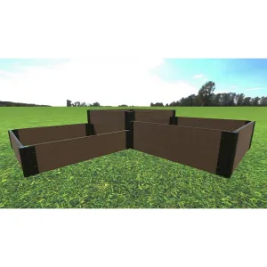 Frame It All | Tool-Free Fort Knox Straight Corner Raised Garden Bed (Tri-Level) 8' X 8' X 22" - Uptown Brown- 1" Profile