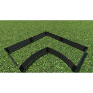 Frame It All | Tool-Free Grand Concourse Interior Curved Corner Raised Garden Bed 8' X 8' X 11" - Weathered Wood - 1" Profile