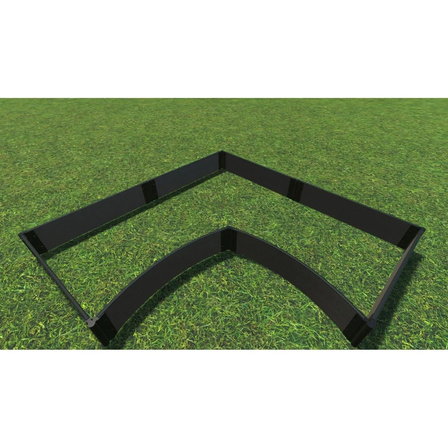 Frame It All | Tool-Free Grand Concourse Interior Curved Corner Raised Garden Bed 8' X 8' X 11" - Weathered Wood - 1" Profile
