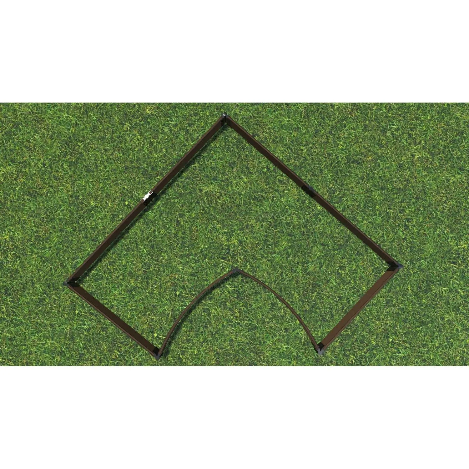 Frame It All | Tool-Free Grand Concourse Interior Curved Corner Raised Garden Bed 8' X 8' X 5.5" - Uptown Brown - 1" Profile