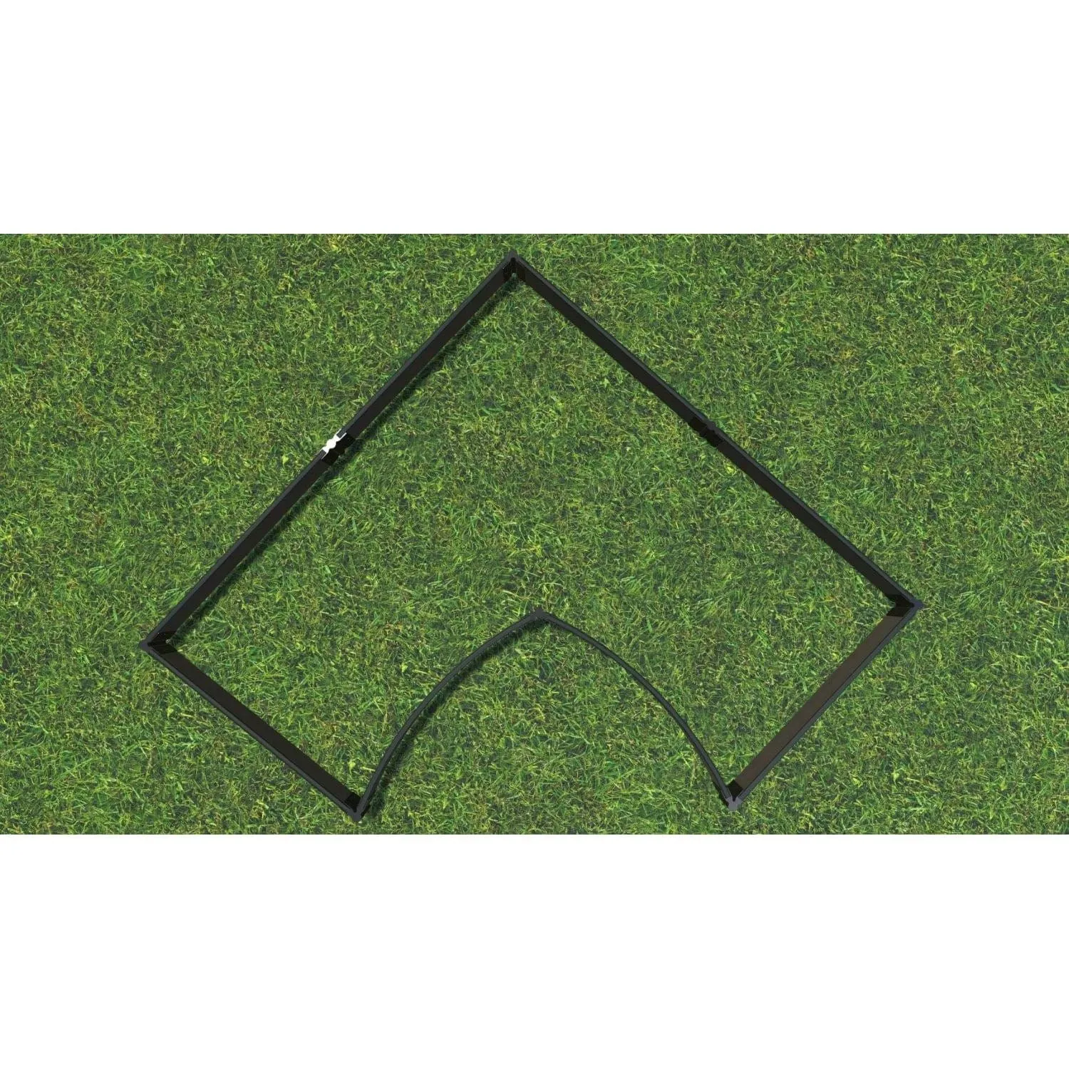 Frame It All | Tool-Free Grand Concourse Interior Curved Corner Raised Garden Bed 8' X 8' X 5.5" - Weathered Wood - 1" Profile