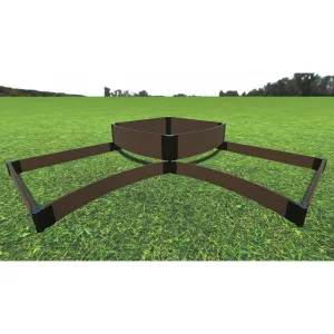 Frame It All | Tool-Free Teardrop Curved Corner Raised Garden Bed (2-Tier) 8' X 8' X 5.5" - Uptown Brown - 1" Profile