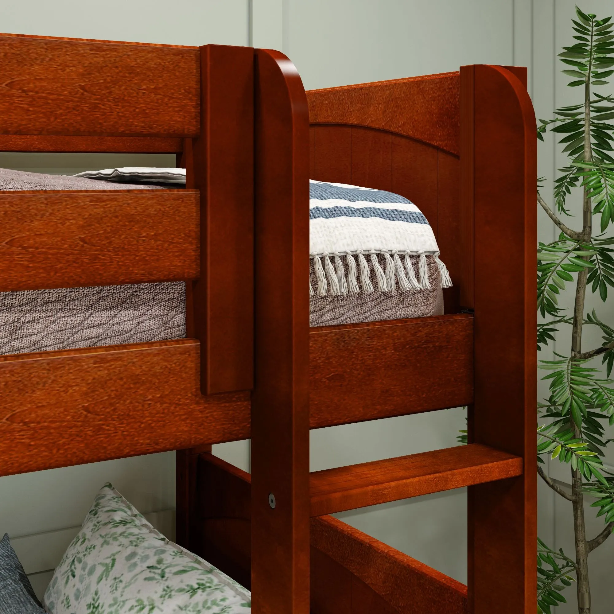Full   Twin Medium Corner Bunk with Ladders