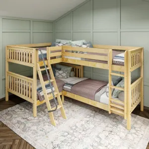 Full   Twin Medium Corner Bunk with Ladders