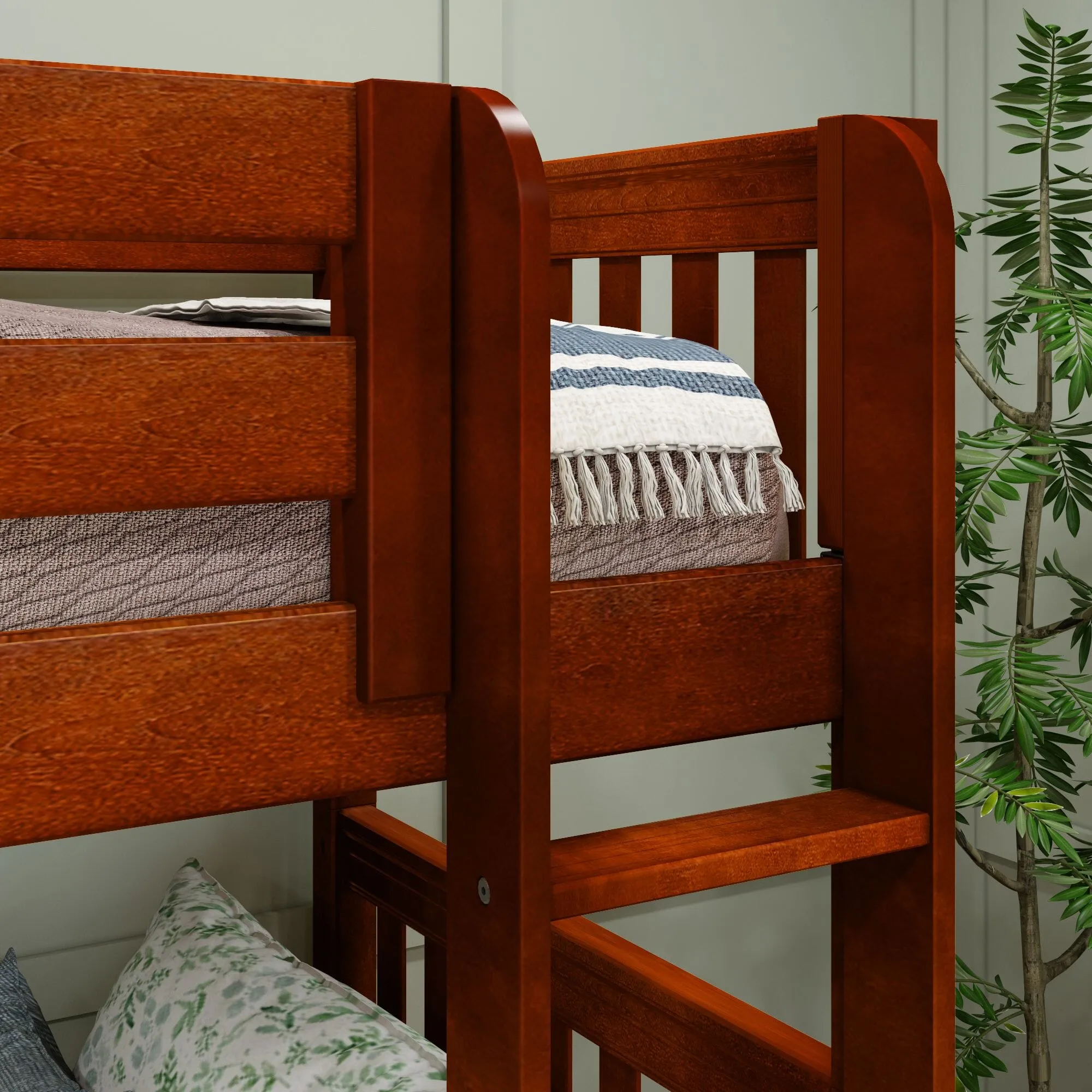 Full   Twin Medium Corner Bunk with Ladders