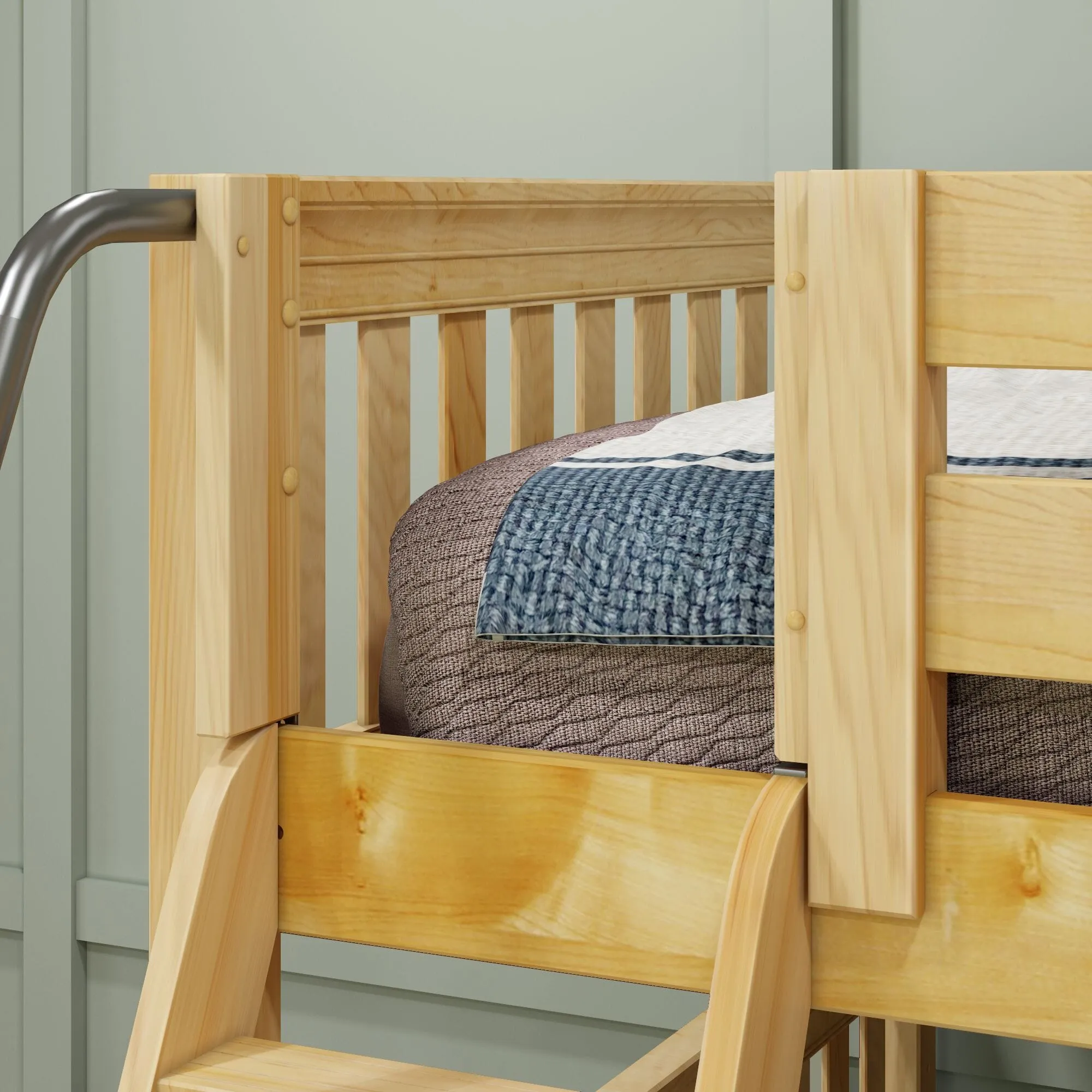 Full   Twin Medium Corner Bunk with Ladders