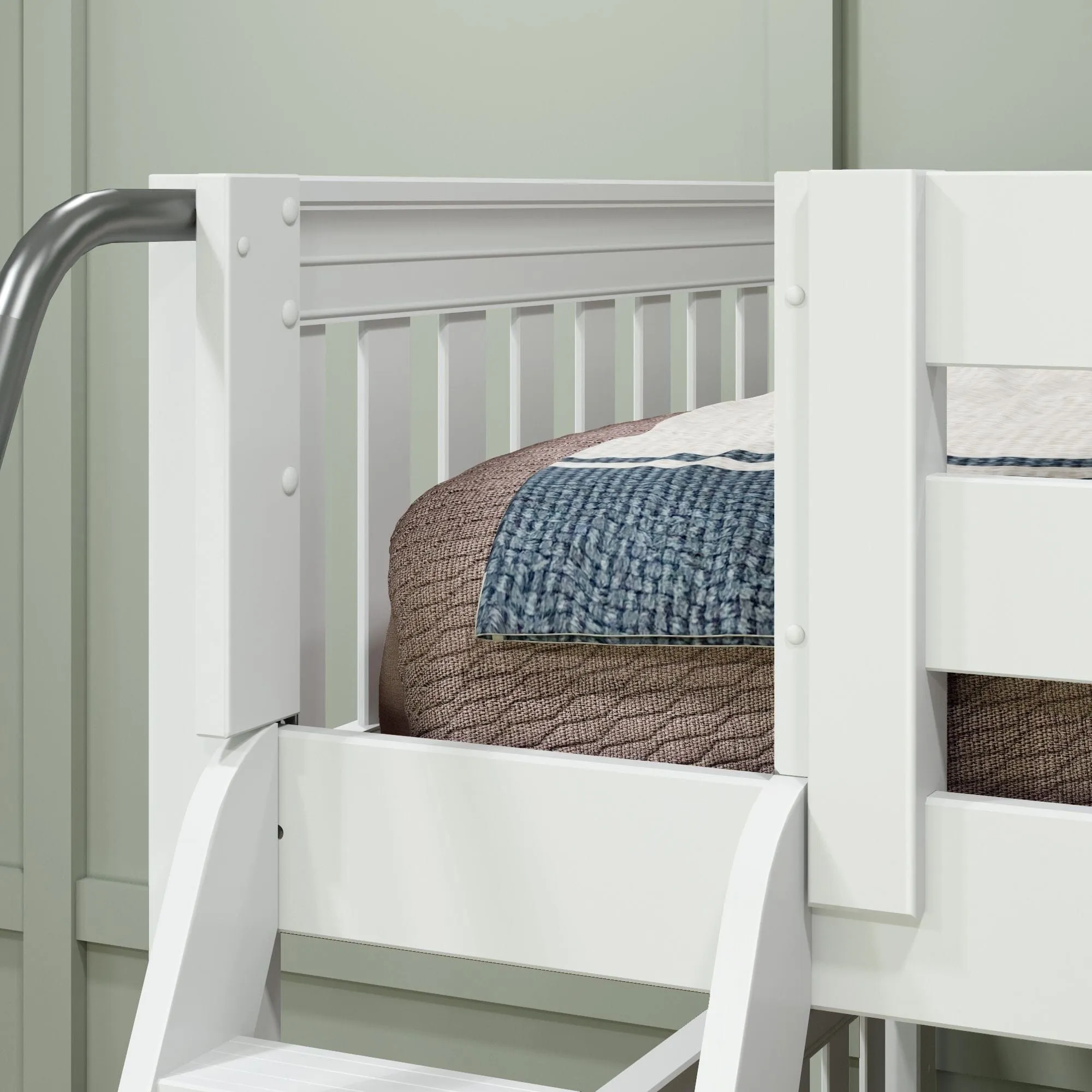 Full   Twin Medium Corner Bunk with Ladders