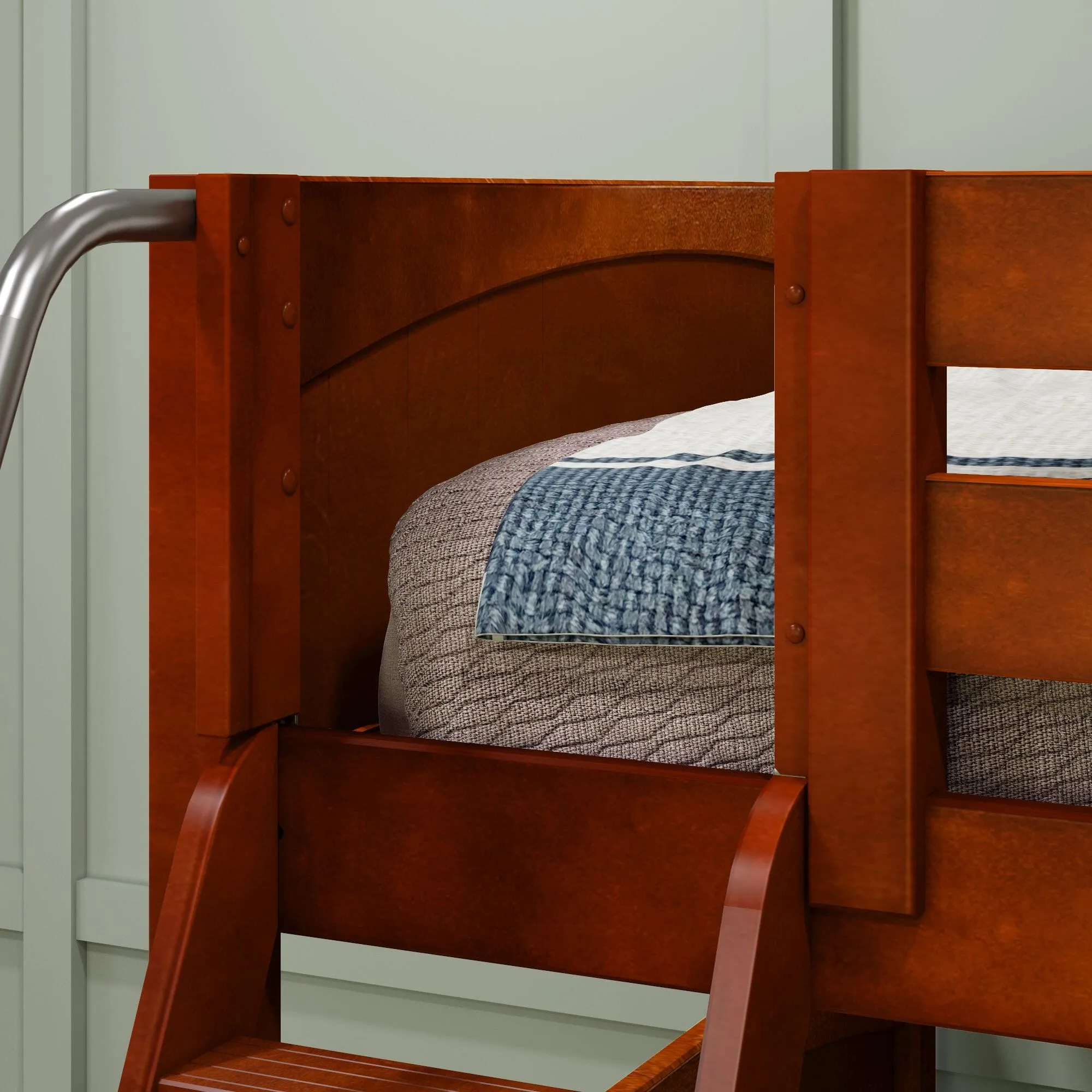 Full   Twin Medium Corner Bunk with Ladders