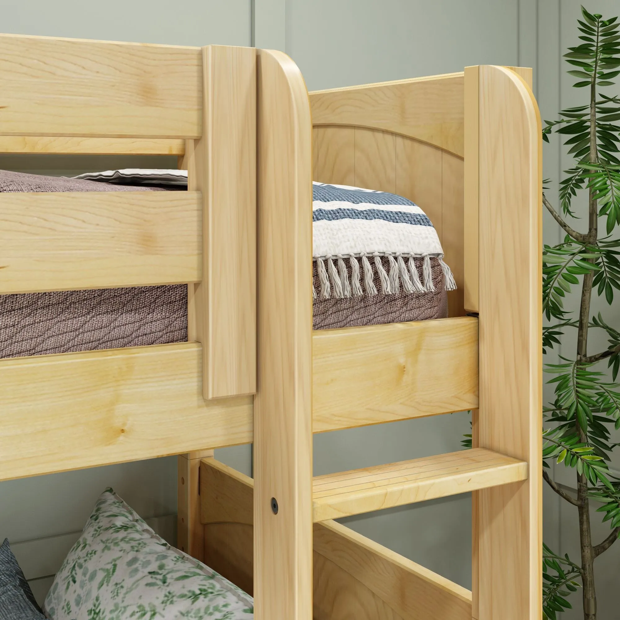 Full   Twin Medium Corner Bunk with Ladders