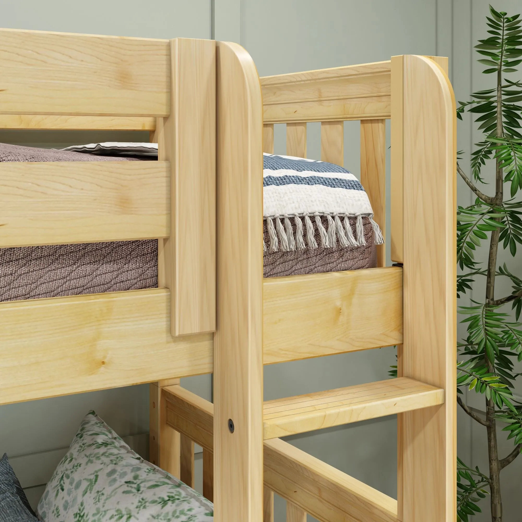 Full   Twin Medium Corner Bunk with Ladders