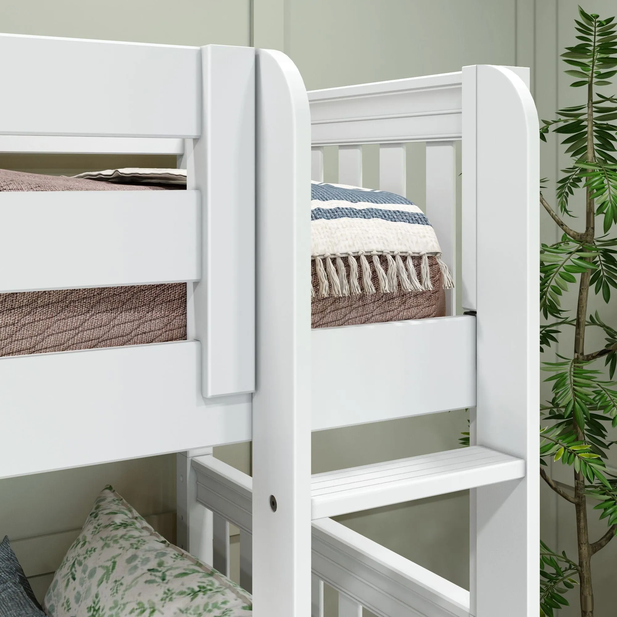 Full   Twin Medium Corner Bunk with Ladders