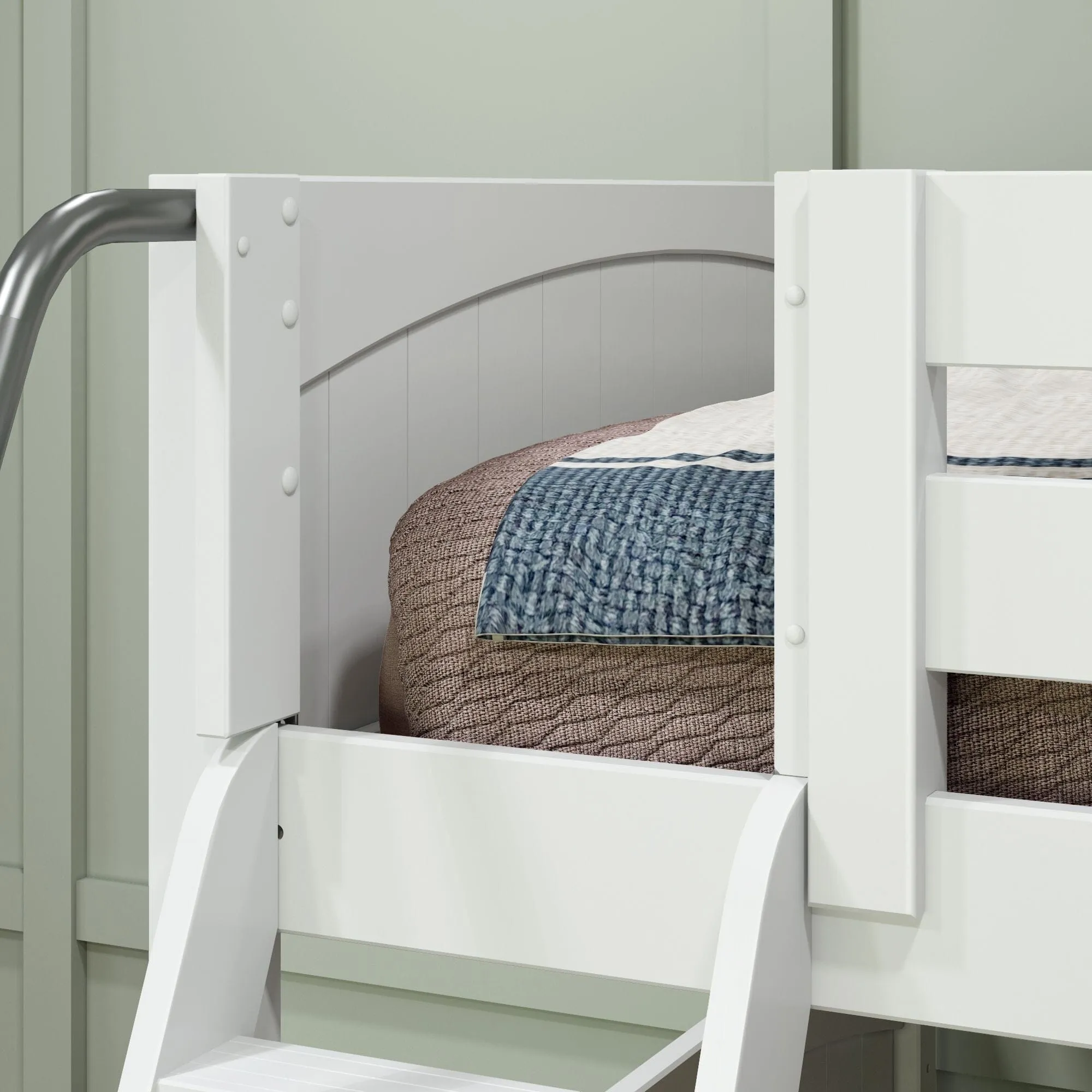 Full   Twin Medium Corner Bunk with Ladders