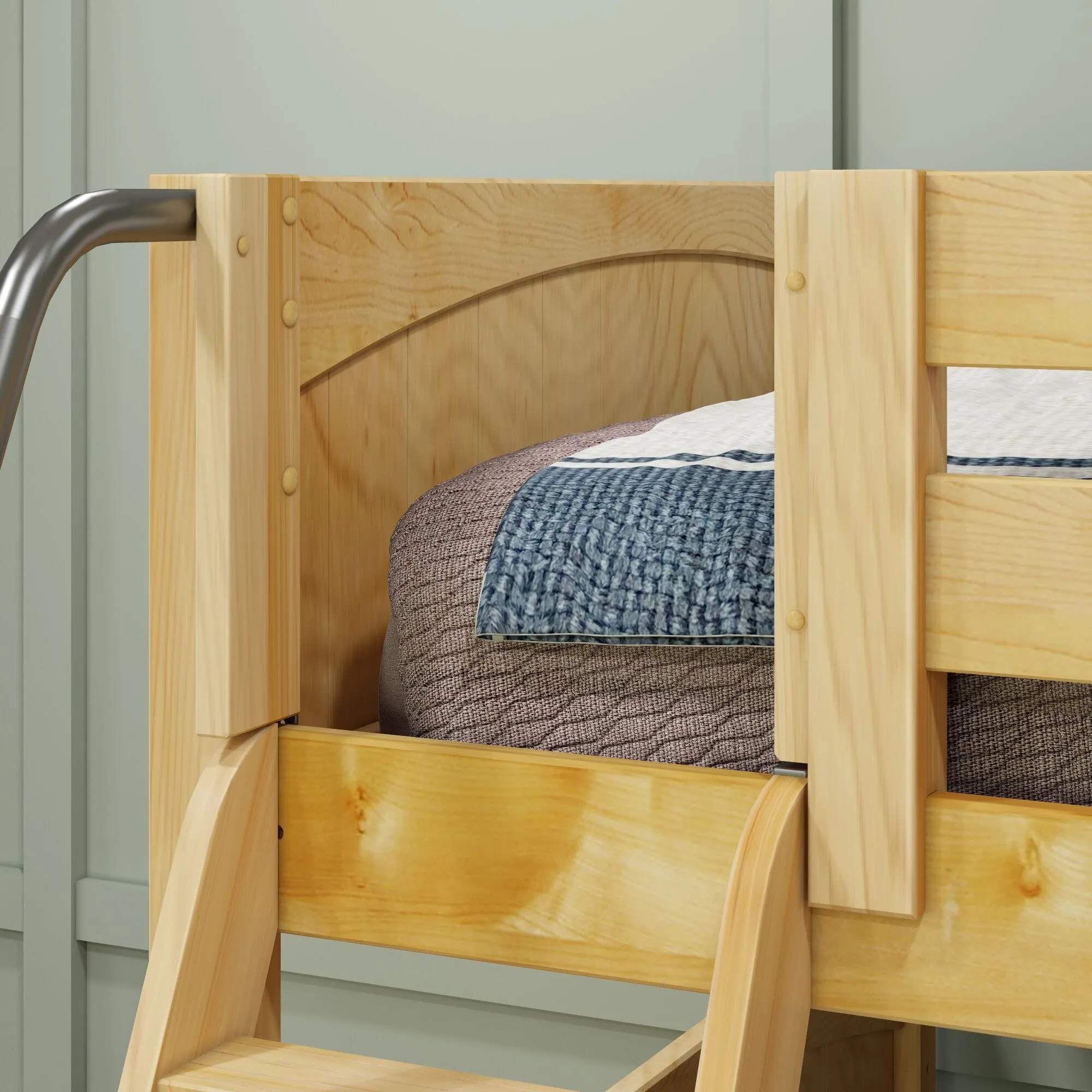 Full   Twin Medium Corner Bunk with Ladders