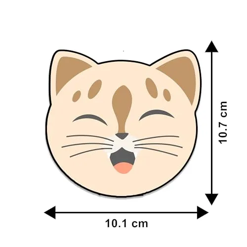 Gift Me Bazar Set of 4 Cartoon Animal Wooden Coasters Home and Kitchen, Office Table, Dining Table, Home Decor | Cute Cat Coasters | Tabletop Square Coasters