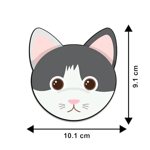 Gift Me Bazar Set of 4 Cartoon Animal Wooden Coasters Home and Kitchen, Office Table, Dining Table, Home Decor | Cute Cat Coasters | Tabletop Square Coasters