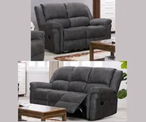 Gloucester Reclining 3 2 Sofa Suite in Dark Grey by Annaghmore