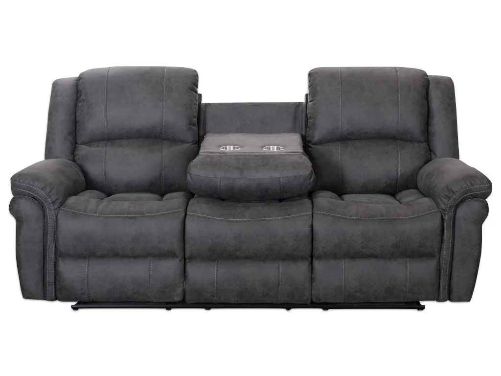 Gloucester Reclining 3 Seater Sofa in Dark Grey by Annaghmore (With Console)