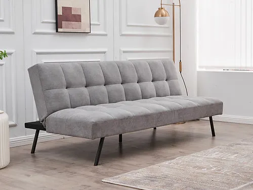 Grey SofaBed: Memory Foam & Sleek Black Leg Design