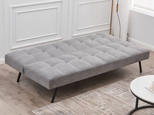 Grey SofaBed: Memory Foam & Sleek Black Leg Design
