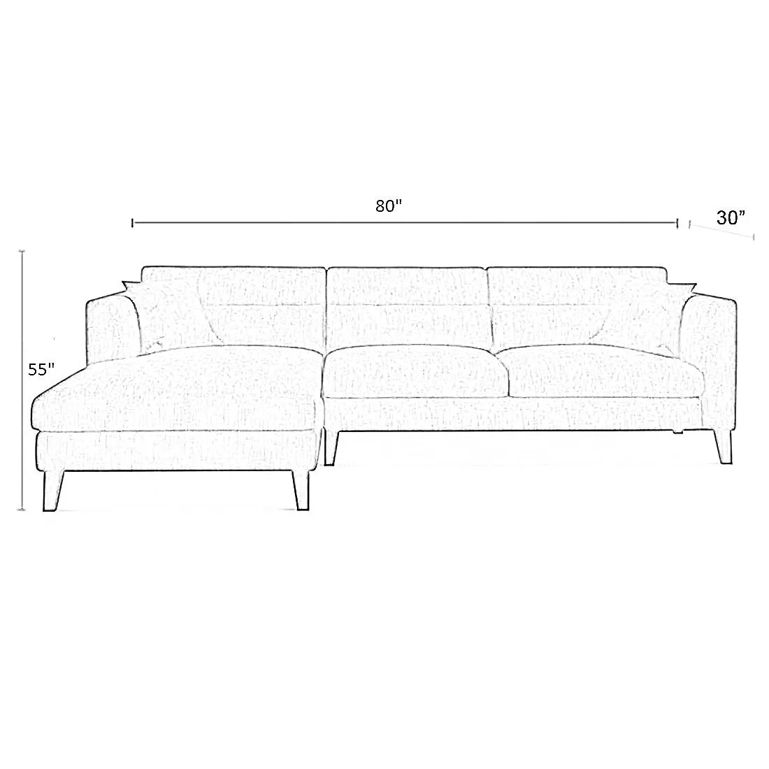 Hawk 4 Seater L Shape Sofa For Living Room