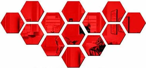 Hexagon Acrylic Mirror Wall Stickers