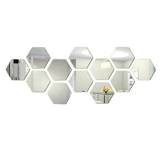 Hexagon Acrylic Mirror Wall Stickers