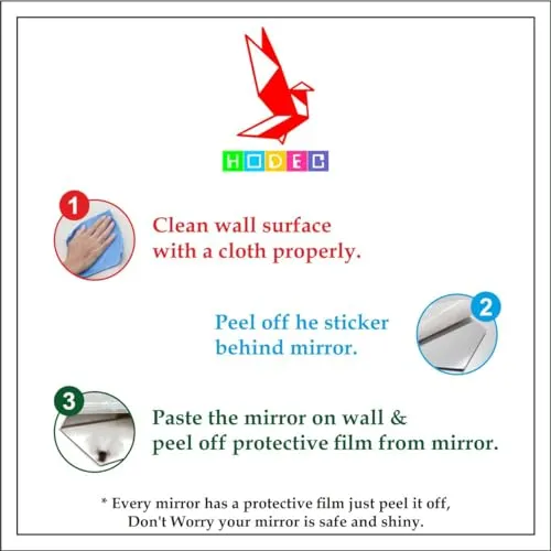 Hodec Hexagon Wall Mirror Set, Decorative Anti-Scratch Mirrors (Hexagonal, Silver)