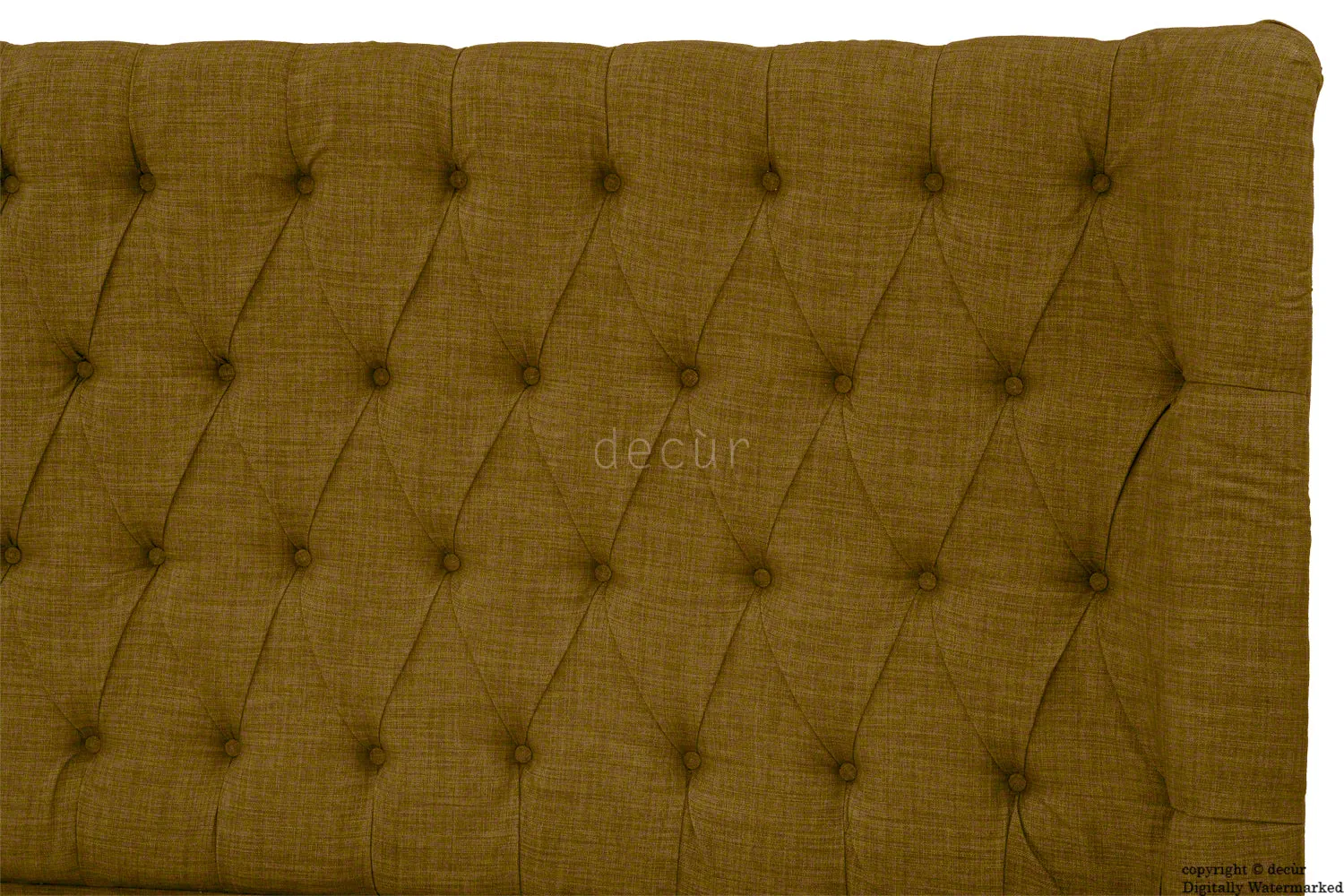 Hollyrood Linen Upholstered Winged Ottoman Bed - Coffee
